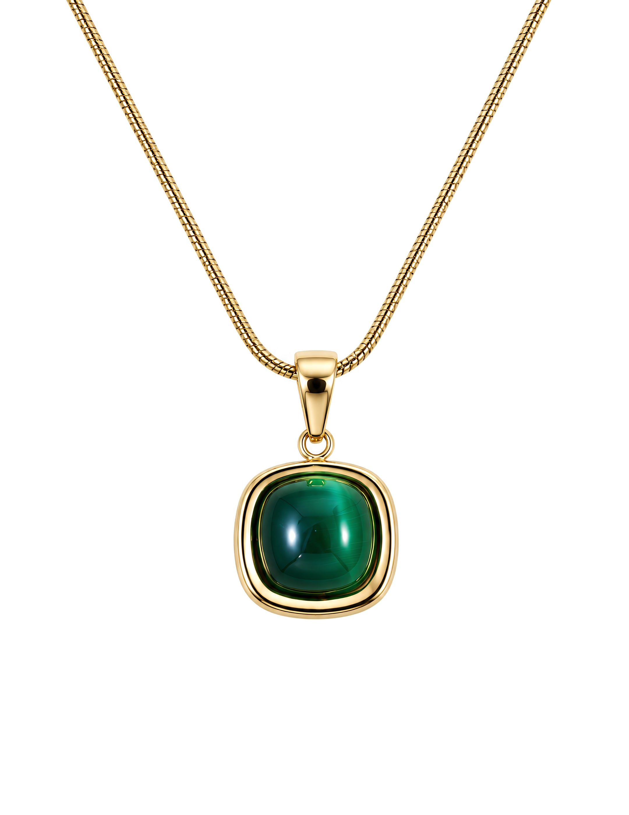 Emerald Glow Pendant Necklace