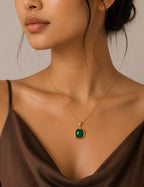 Emerald Glow Pendant Necklace