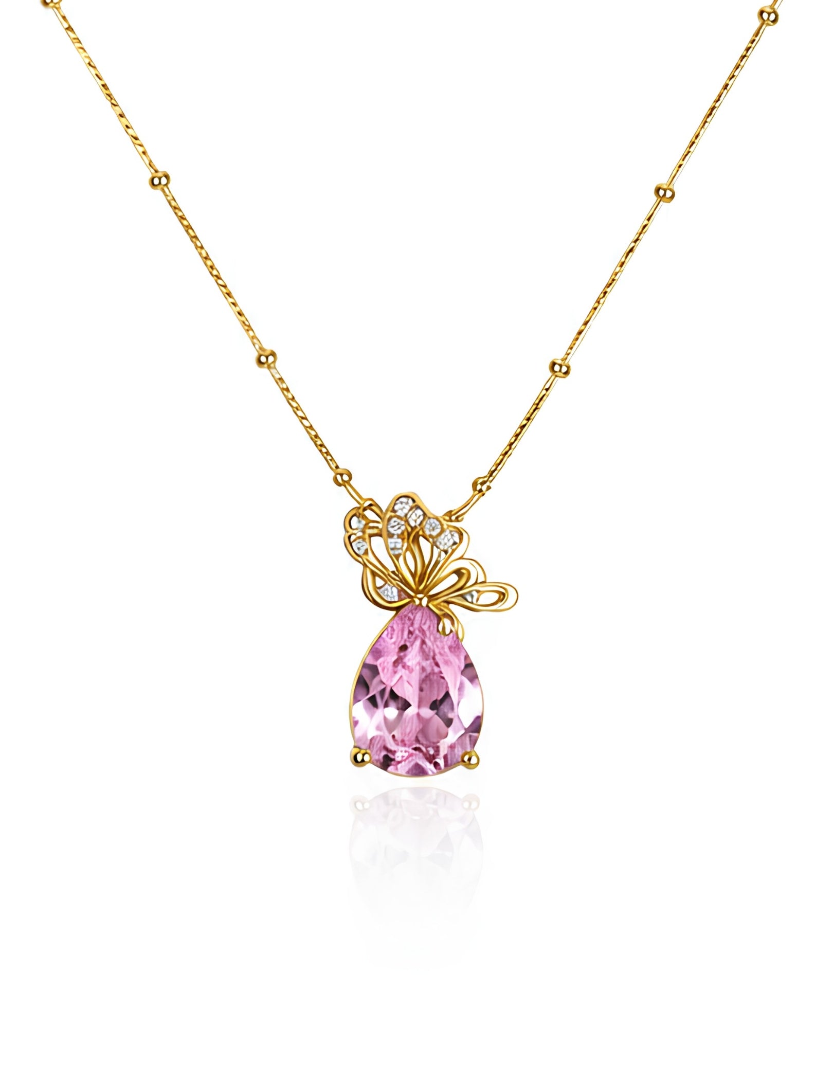 Henika Blush Butterfly Pendant Necklace