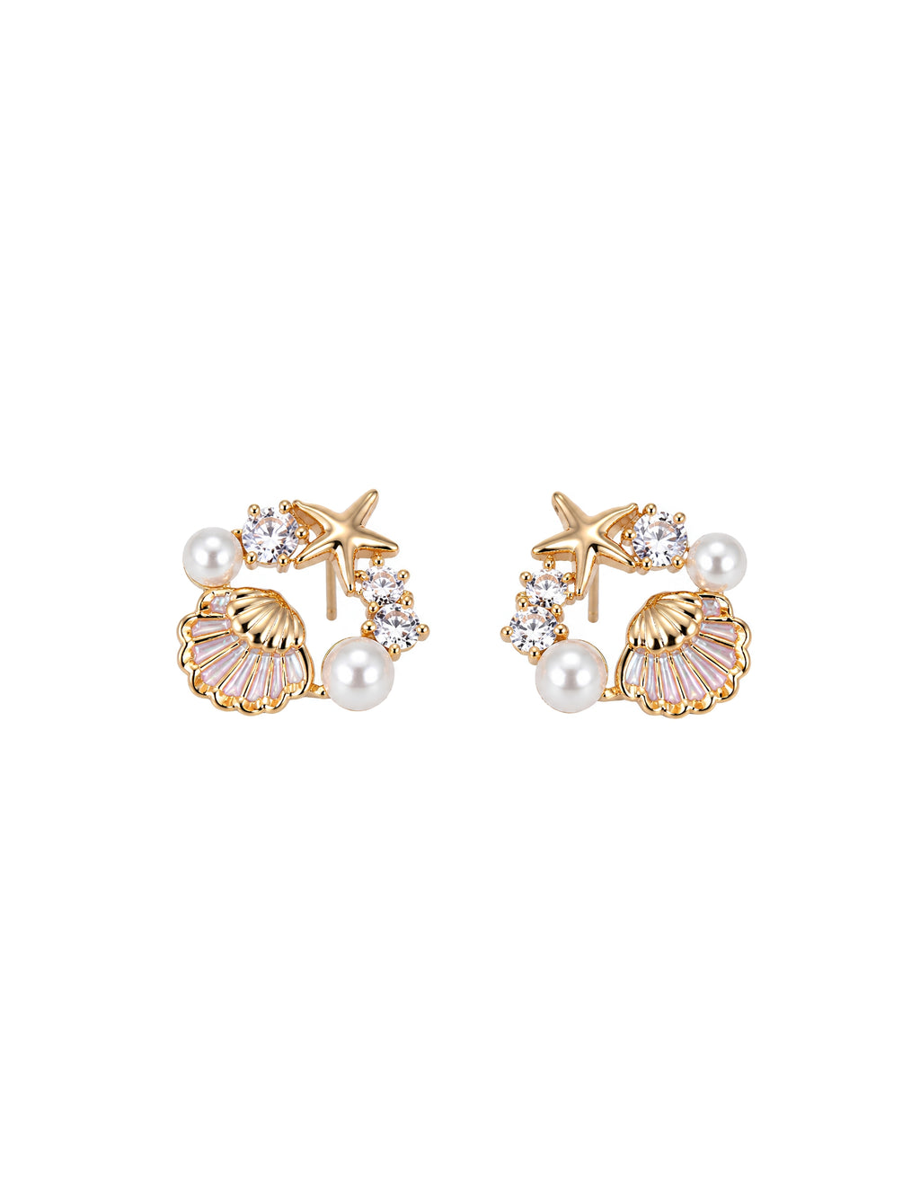 Henika Seaside Pearl Shell Earrings