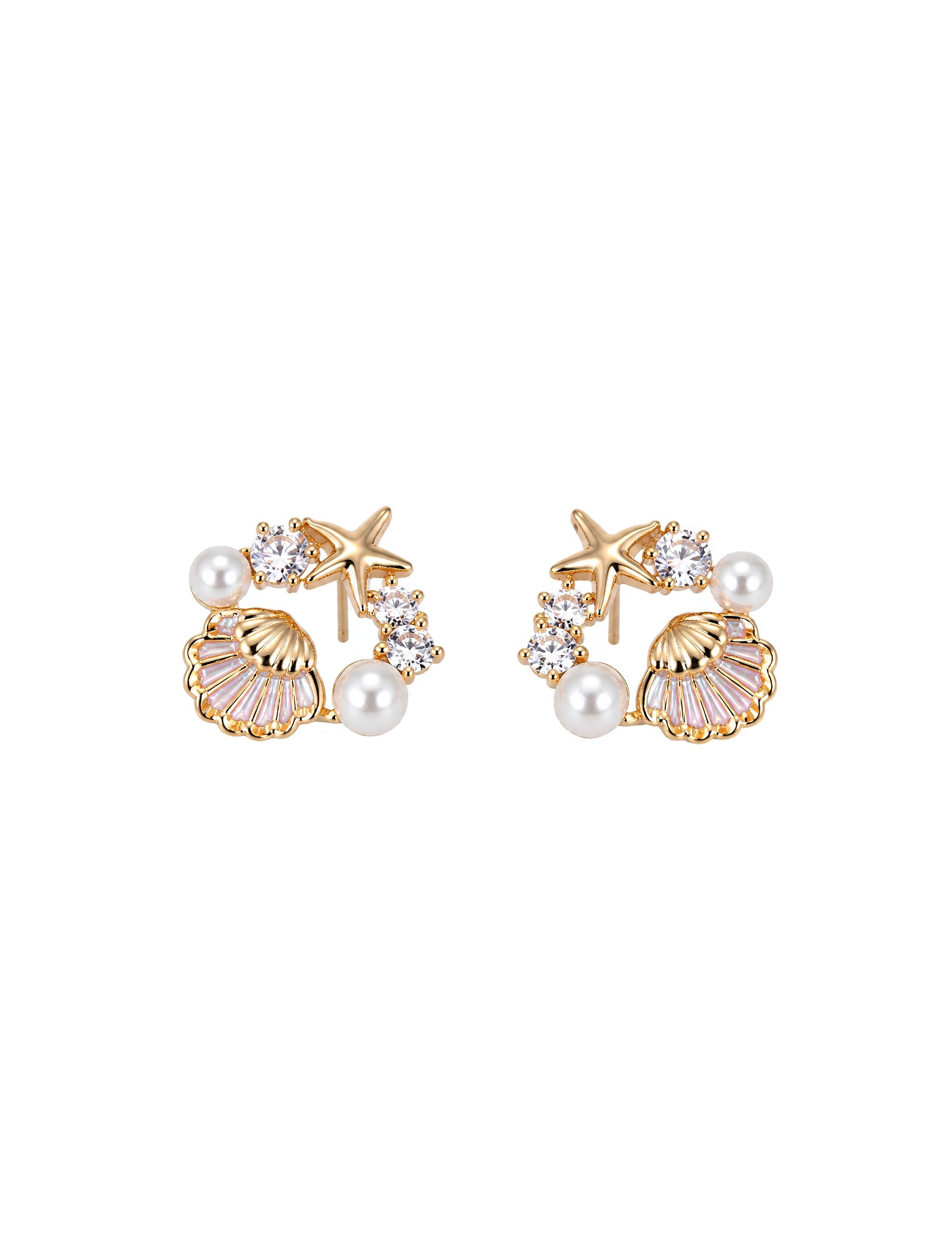 Henika Seaside Pearl Shell Earrings